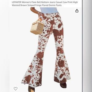 Cow print pants